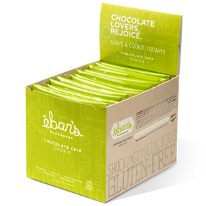 Individually packed gluten-free cookies from Éban's Bakehouse in opened point of purchase packaging