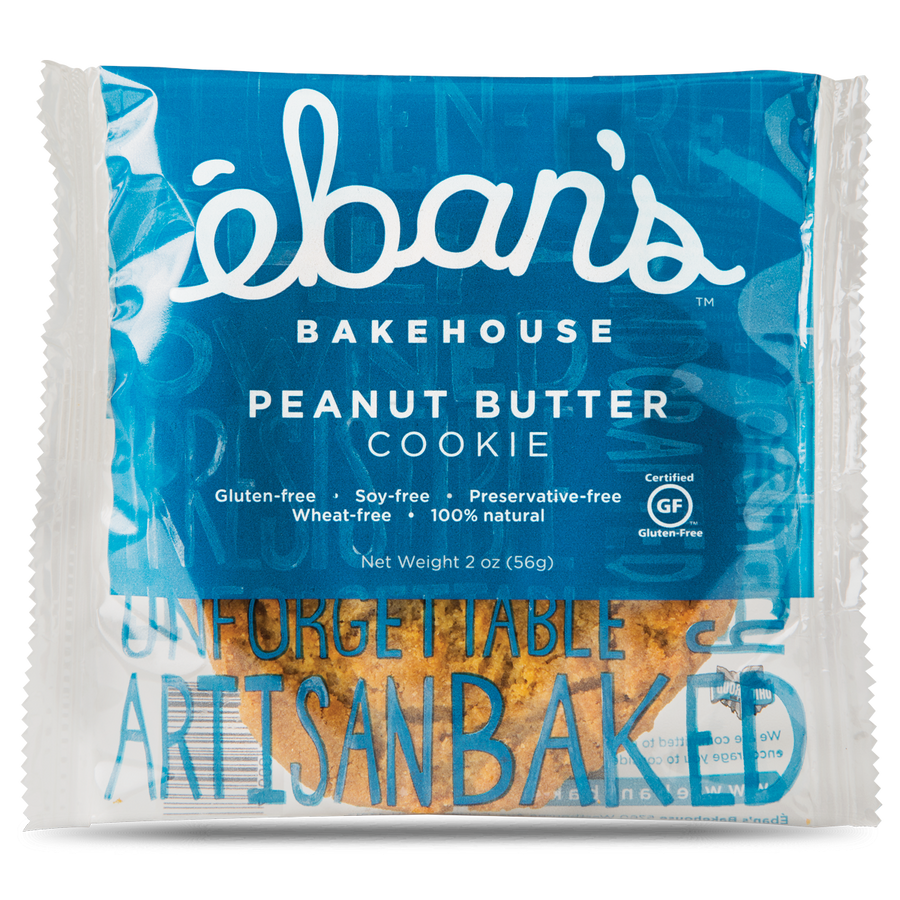 Individually packaged Gluten-free Peanut Butter cookie from Éban's Bakehouse