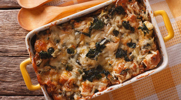 Ham, Cheese, And Spinach Strata
