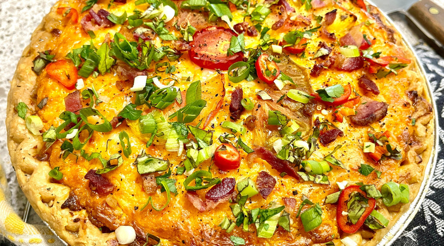 SOUTHERN PIMIENTO CHEESE TOMATO PIE